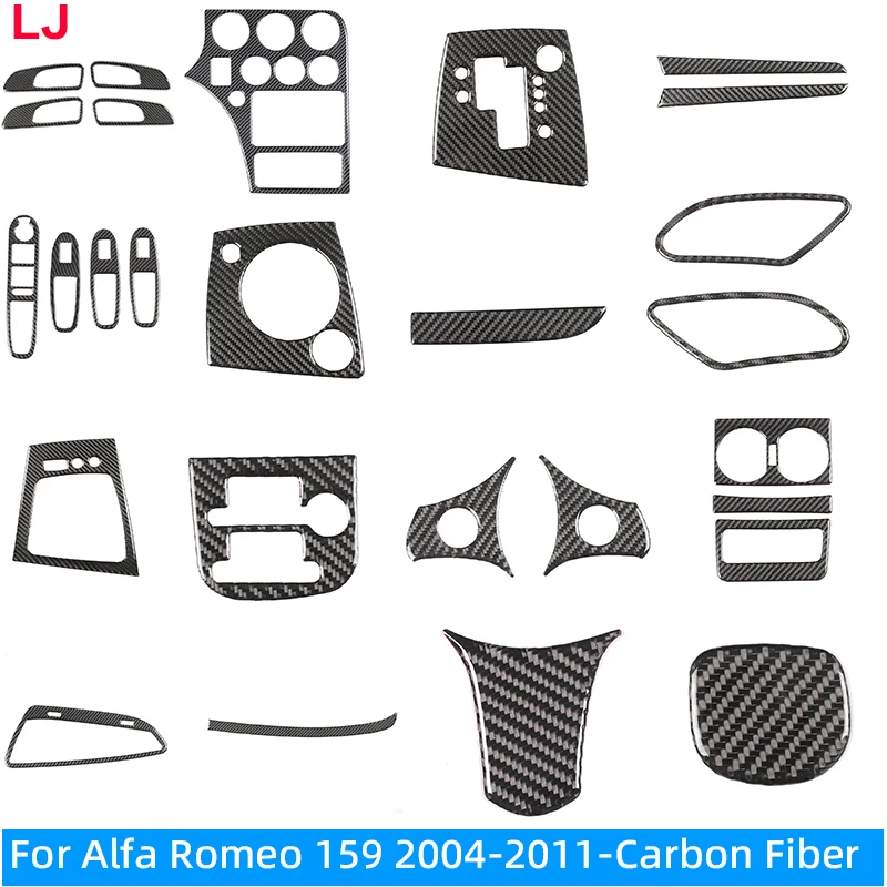 Para 2004-2011 Alfa Romeo 159/Brera/Spider Panel de Control central de fibra de carbono accesorios de automóvil Kit Interior pegatinas