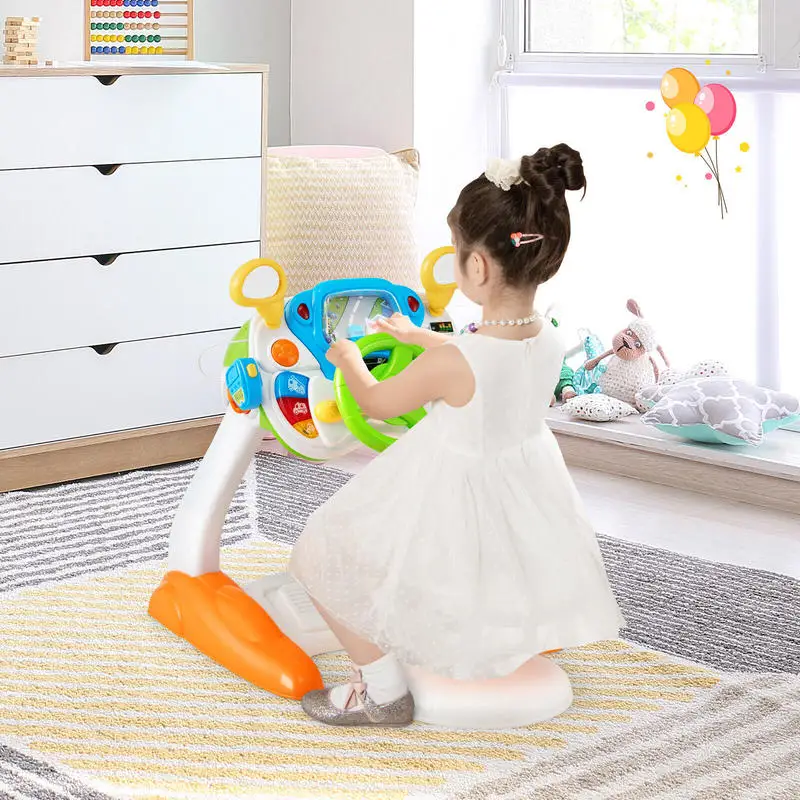 

Kids Steering Wheel Pretend Play Toy Set with Lights and Sounds