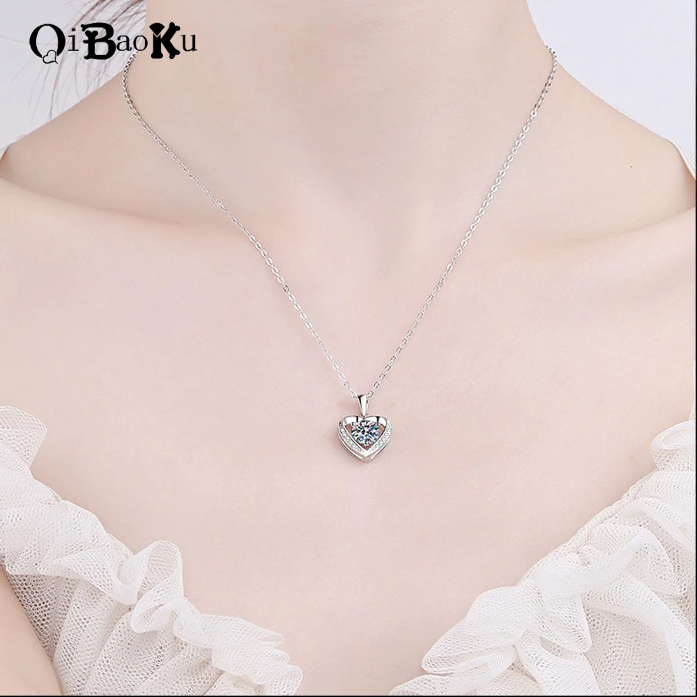 

Fashion Heart-shaped Pendant Necklace Silver Colorful Gemstones Ladies' Anniversary Engagement Wedding Party Couple's Necklaces