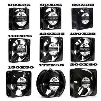 AC 110 V, 115 V, 220 V, 230 V, 80 mm, 92 mm, 110 mm, 120 mm, 150 mm, 172 mm, 200 mm, Industriegehäuse, Schränke, Lüfter, Doppelkugellager, 2-Draht