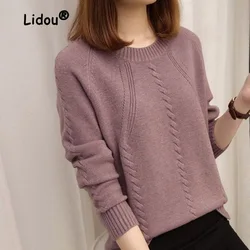 Classic Solid Color Autumn Winter Sweaters Women High-quality Long Sleeve Loose Korean All-match Knitting Bottoming Shirt Top