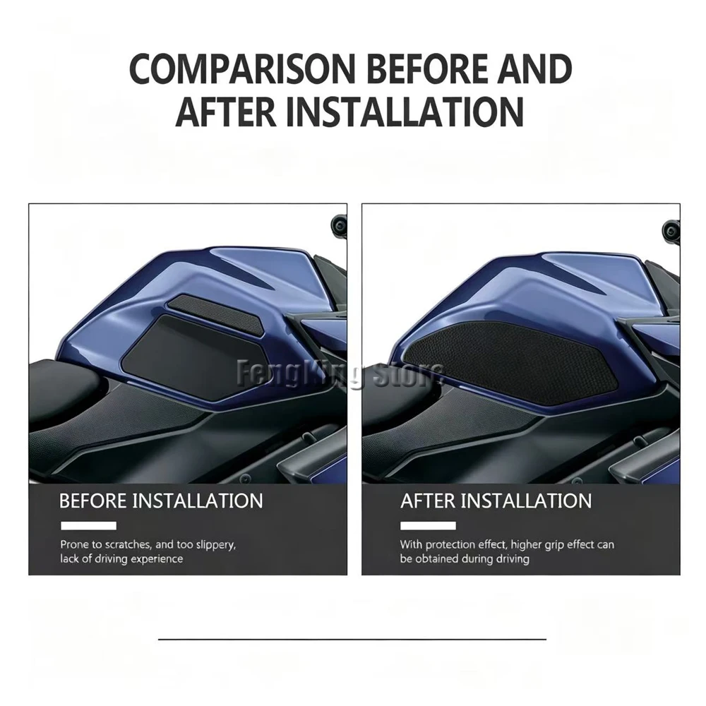 For GSX S1000 GT 2022 Motorcycle anti-skid fuel tank protection fuel tank sticker side decals knee pads view 2