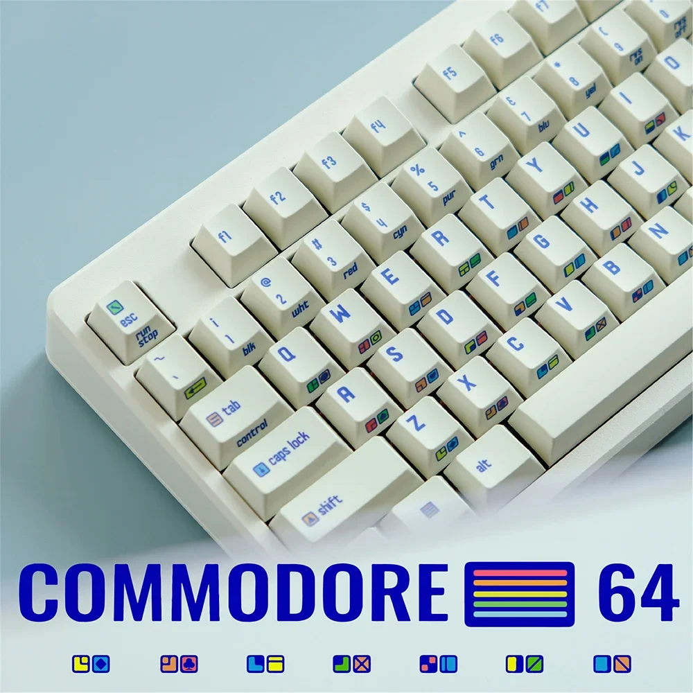 昇華型Pbtキーボードキャップ,c64キーキャップ,Modore,64 Cherryプロファイル,61 68 71 84 87 980 104 108