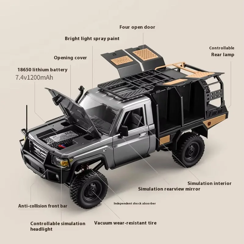 Modèle de voiture d'escalade à moteur, camion court, jouets télécommandés, échelle 1:12, MN82, 2.4G, MN82S, 514 Up, nouveau, version 280