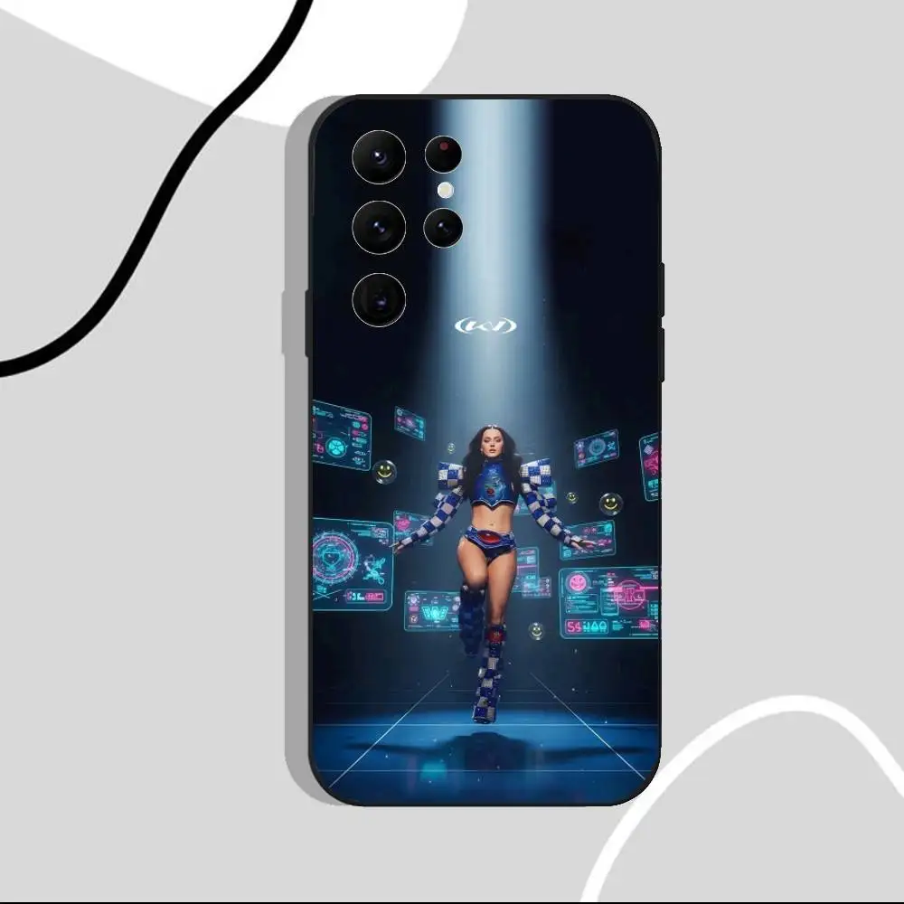 K-Katy 143 P-Perry Lifetimes Tour Capa de telefone para Samsung S25, S24 Ultra, S20, S30 plus, S22 Plus, S23, Ultra 5G Silicone Preto Shell