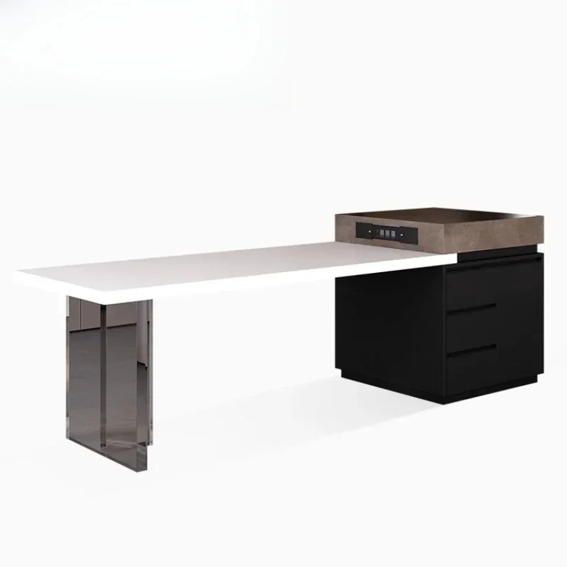 

Italian minimalist island dining table integrated household customizable rock slab table kitchen multi-functional guide