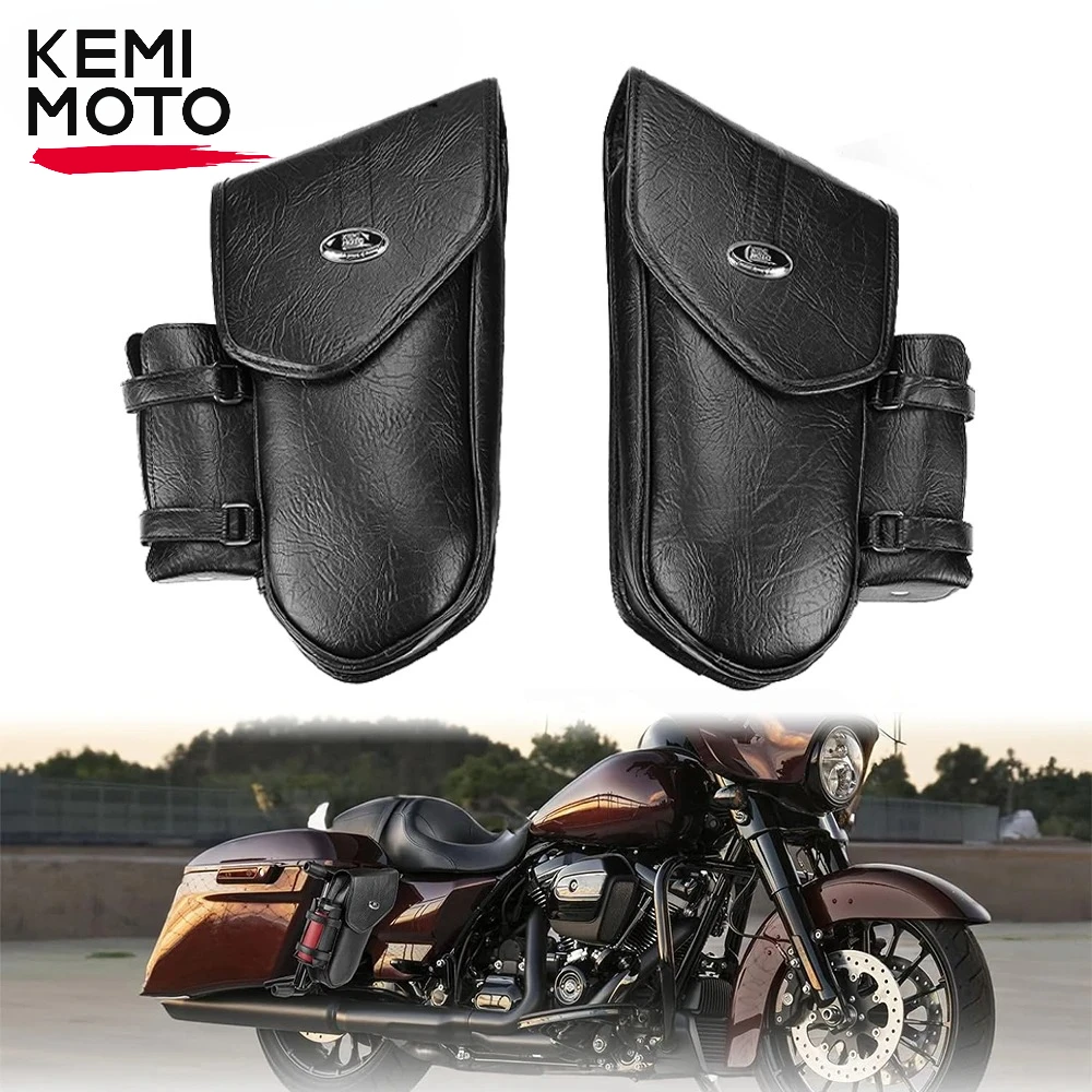 

Motorcycle Saddlbag Guards Compatible with Touring Road King Street Glide Road Electra Glide Ultra 2009-2025 Leather Saddle Bag