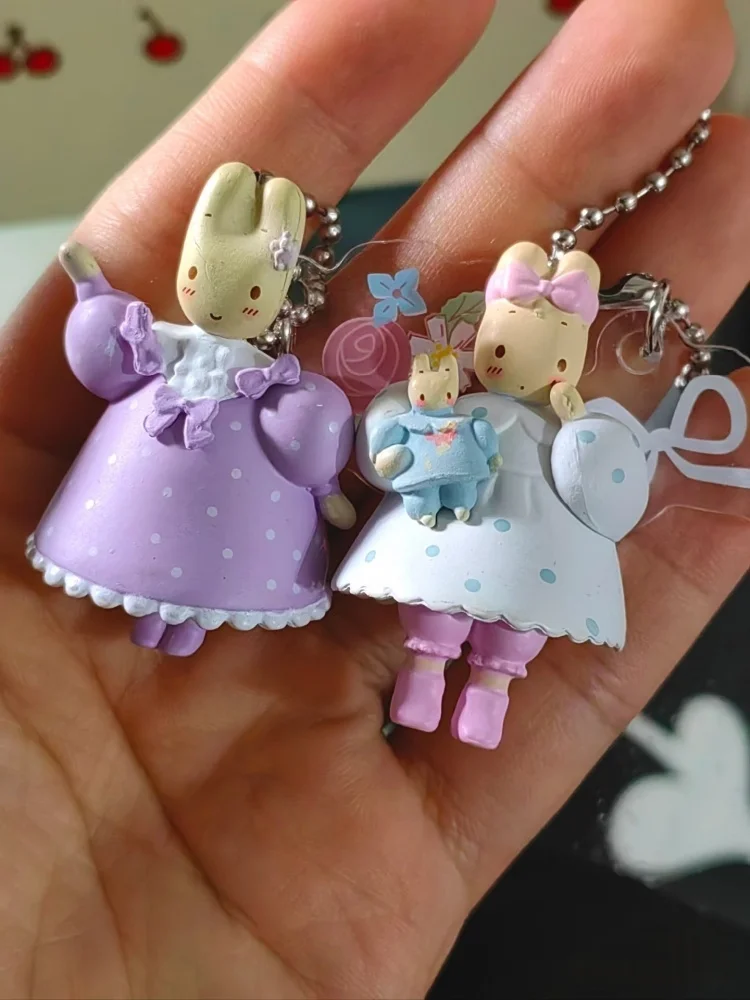 Sanrio Series Anime Rabbit Bunny Blind Box Toy Marron Cream Keychain Charms Collectible Accessories for Friends Birthday Gifts