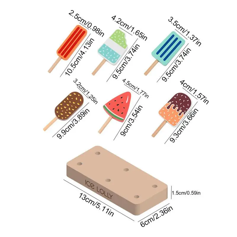 Pretend Play Food Ice Cream Pop Set, Brinquedos Educativos, Role Playing Game, Playset para Crianças, Idades 3