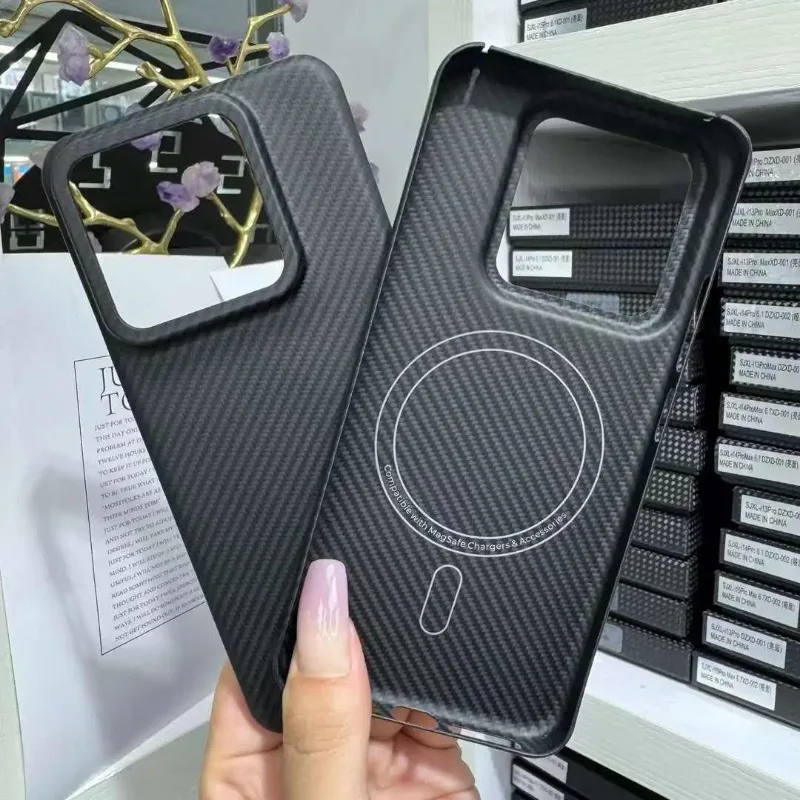 MagSafe Case For Xiaomi 14 Carbon Fiber Case Aramid Fiber Slim Phone Case Back Cover For Xiaomi 14 Pro Phone Accessories