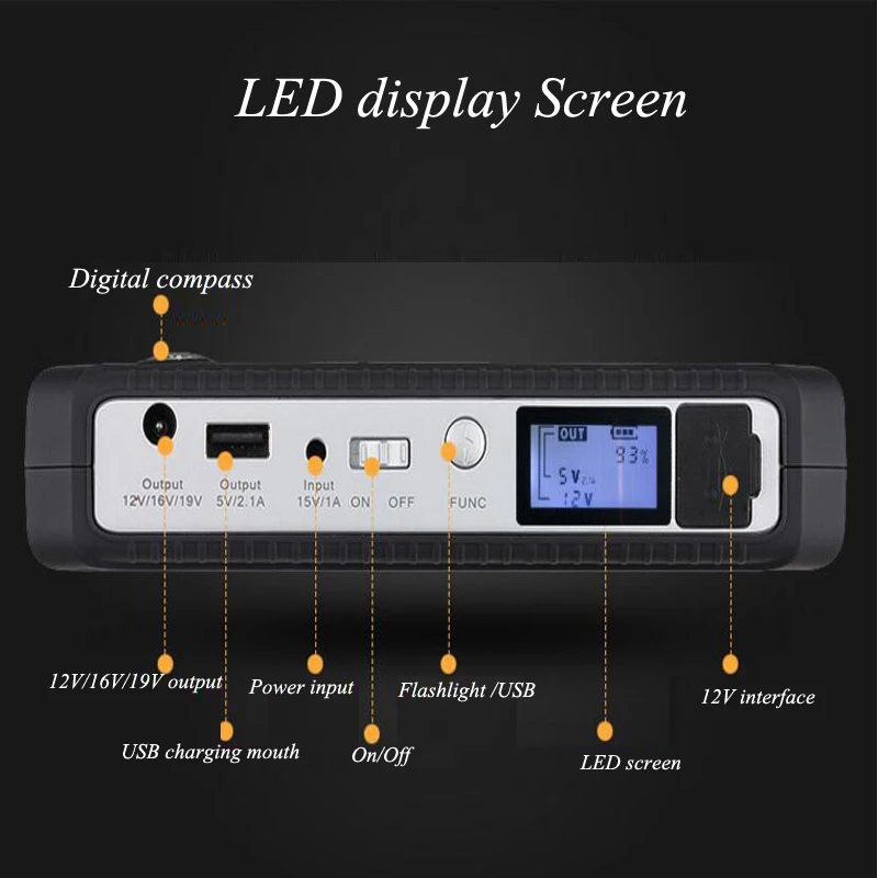 Alimentation de commutation d'urgence de batterie de voiture, alimentation de secours, appareil numérique mobile de charge, 12 pièces, pièces gratuites, W18, 12V, 11100ma