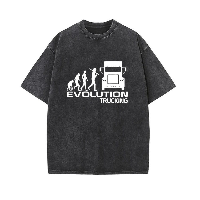 

Pregnancy Shirt EVOLUTION TRUCKING Truck Ideas Print O-Neck Short Sleeve T-shirt Maternity Tops Mom Clothes Washed Vintage Tees