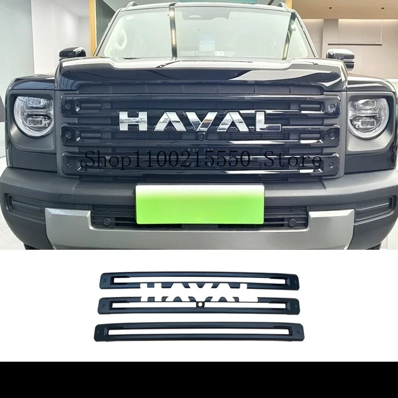 Accessories Car Front Net Grille Grid Black Trim Strip Fit For Great Wall Haval Raptor Meng Long 2023 2024 Exterior Modification