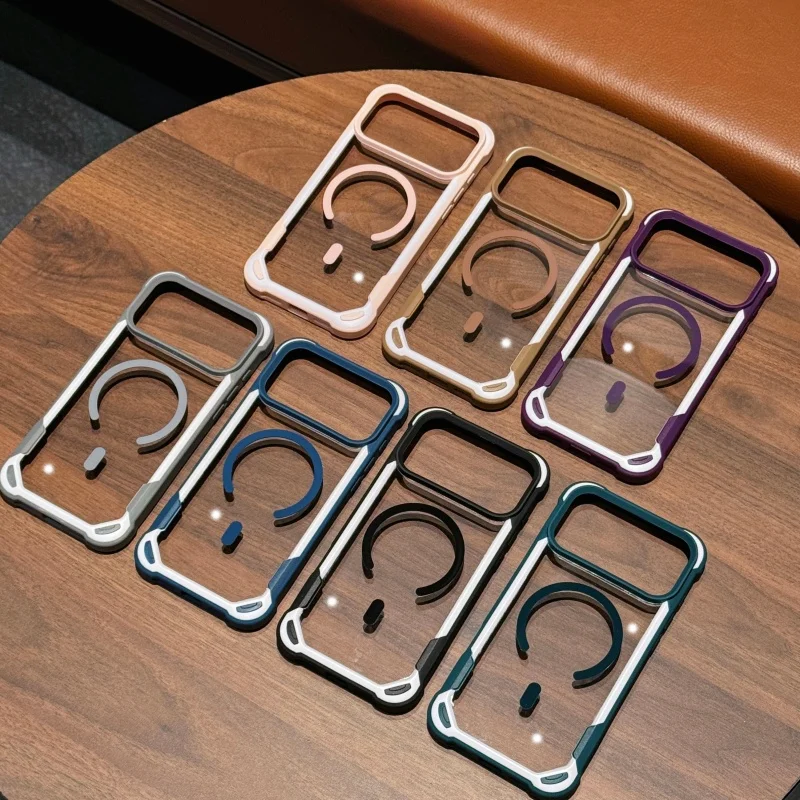 حافظة فاخرة من الأكريليك الشفاف المقاوم للصدمات لهاتف آيفون 17 Air 16 15 14 13 12 11 Pro Max 17 Pro لغطاء الشحن اللاسلكي Magsafe #6