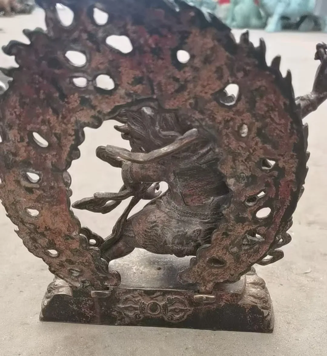 Antique Vajrapani statue blessed Buddha bronze Old Vajra Dharmaraja idol Kasung