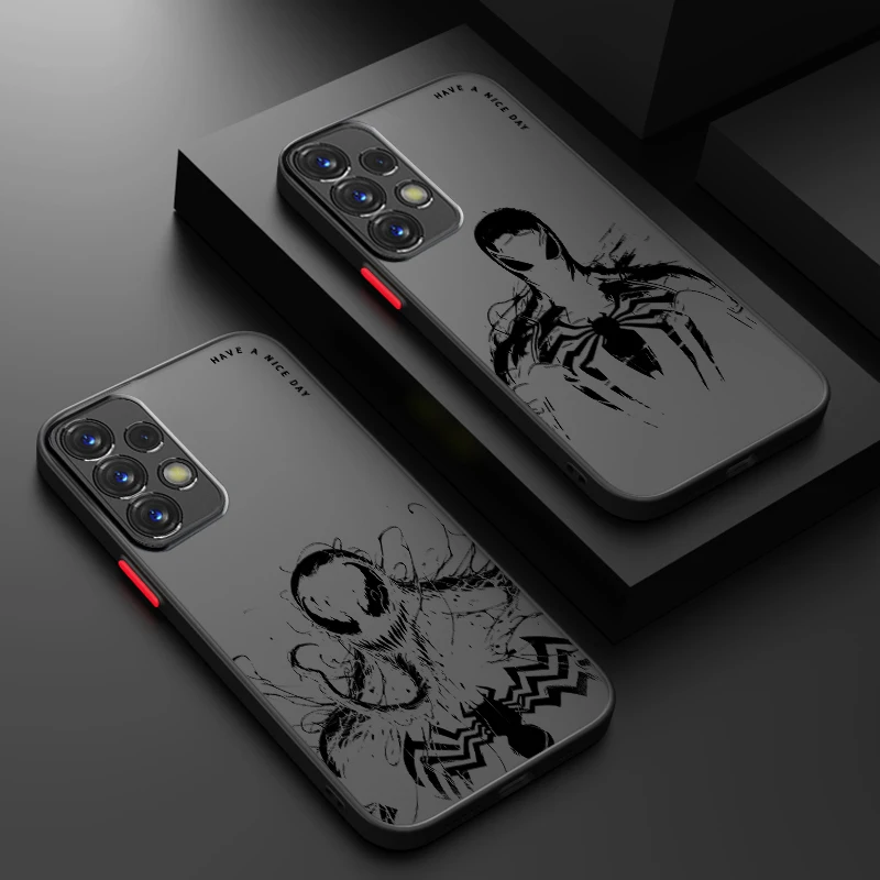 Luxury Marvel Punisher Venom Frosted Translucent For Samsung Note 20 A35 A03 A54 A31 A22 A34 A14 A24 A04 A55 5G Soft Phone Case