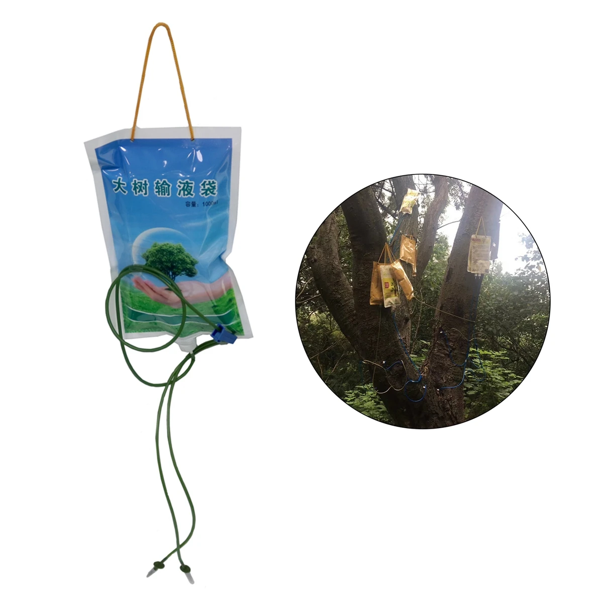 1000ml Tree Nutrient Solution Infusion Bag Kit Plant Transplant Duct Infusion Tube Container Garden Micro-Drip Irrigation Tool