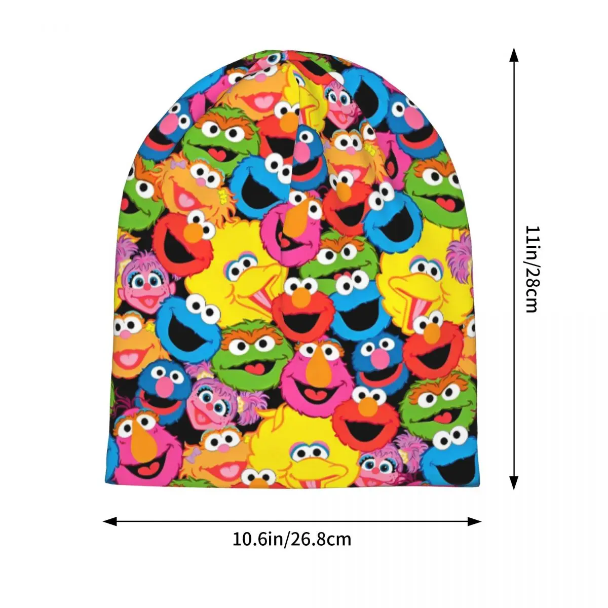 S-Sesame Street Cartoon Comedy Bonnet Hats Casual Street Skullies Beanies Hat Sesame Street for Men Women Warm Multifunction Cap
