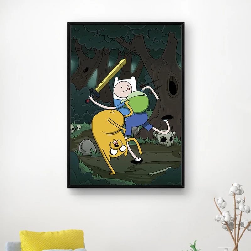 Adventure Time Luxury Home Decor Wall Paintings Anime Room Decors Aesthetic Pinterest Decorative Painting on Canvas Poster Art