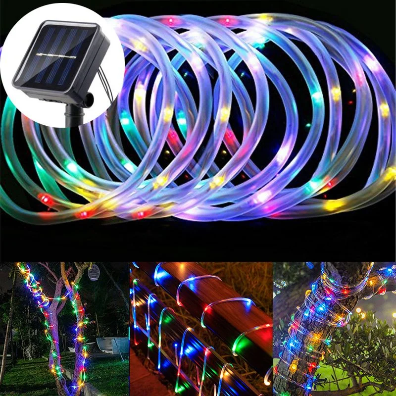 

Outdoor for Party Garden Yard Home Wedding Christmas Decoration Fairy Light 8 Modes LED Tube Lights LED Solar Rope String Light