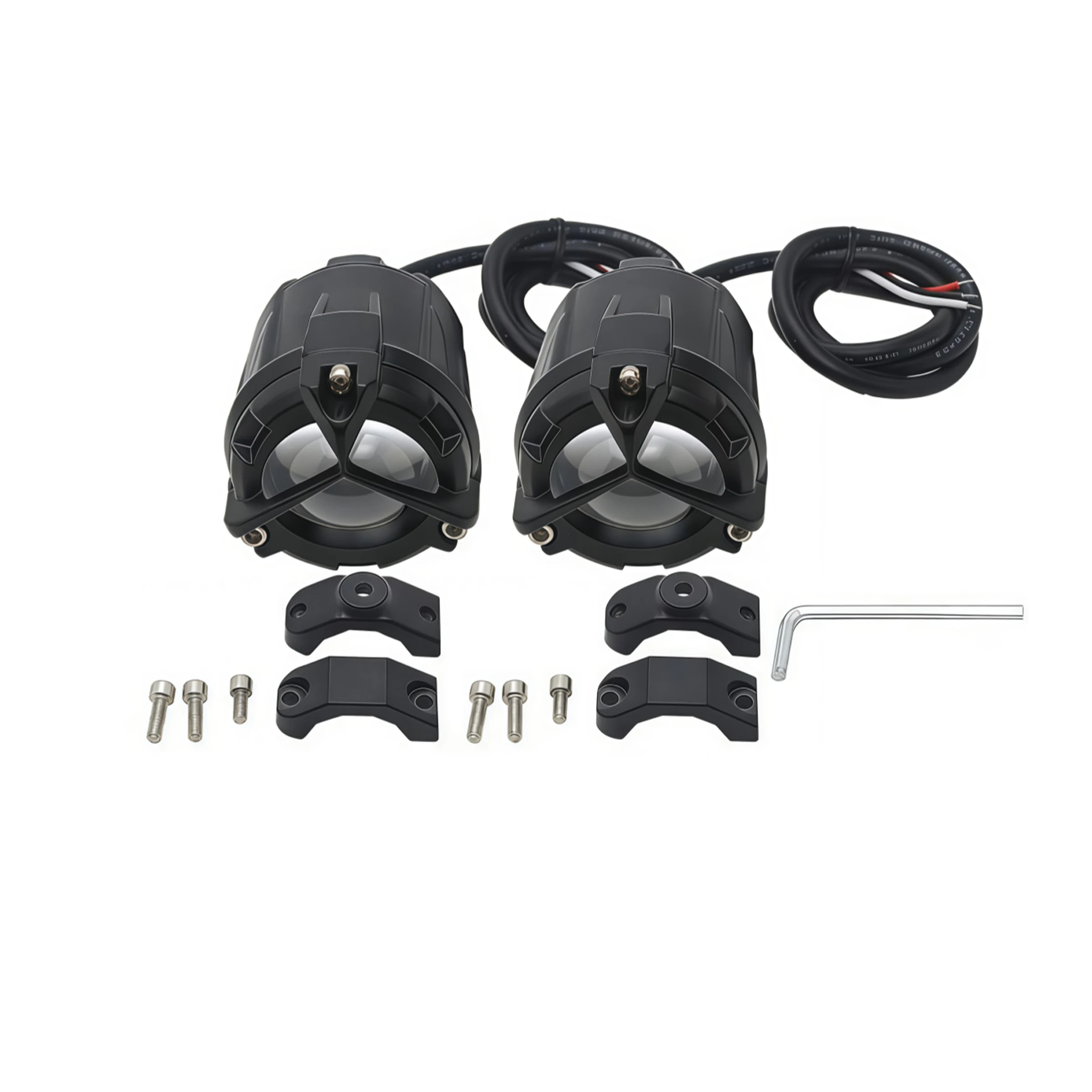 

A pair of waterproof, super bright LED spotlights for motorcycles, modified with white and yellow light external headlights.