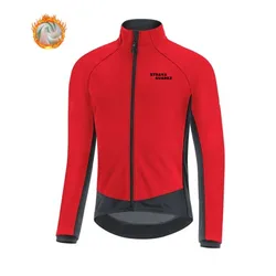 STRAVA SUAREZ Winter Thermal Fleece Jacket Men Long Sleeve Sport Wool Jersey Bicycle Cycle Printed Uniform Road Ciclismo Hombre