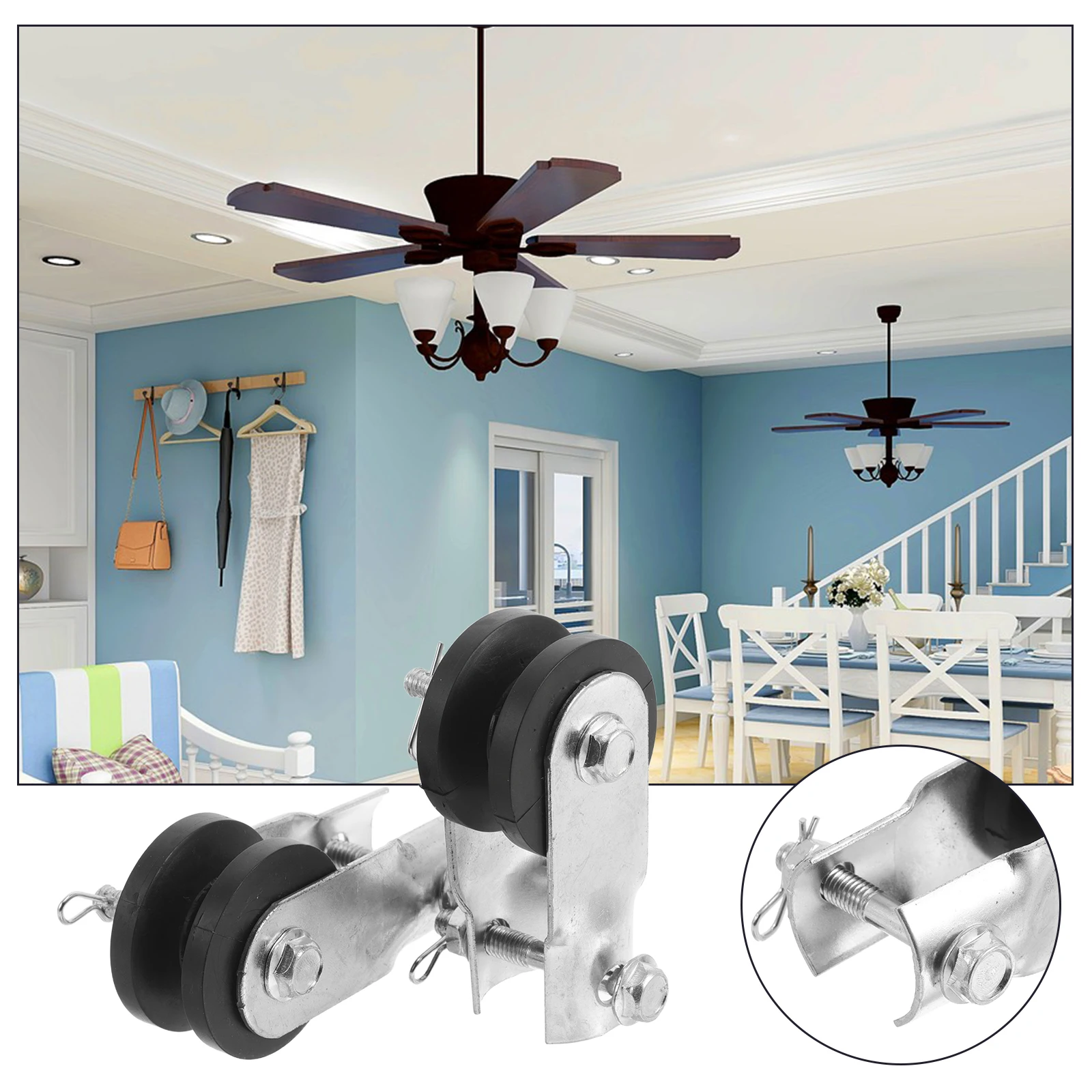 

2pcs Light Fixing Clip Ceiling Fan Parts Replacement Installation Bracket Mount Kit Hook Durable Support System Compatible With