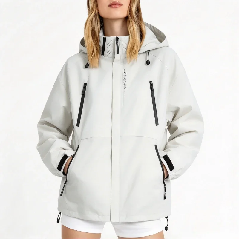 Outdoor Thin Waterproof Hiking Jackets Woman Autumn Hooded Sports Rain Coats Trekking Mountain Windbreaker Jacket Woman Raincoat