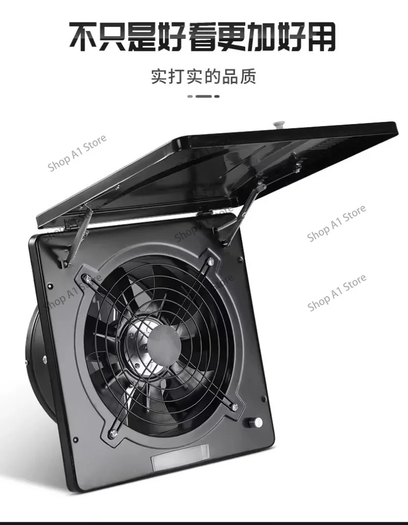 Kitchen exhaust fan Household ventilation fan Exhaust fan Powerful oil fume 10-inch wall and window type flip cover exhaust