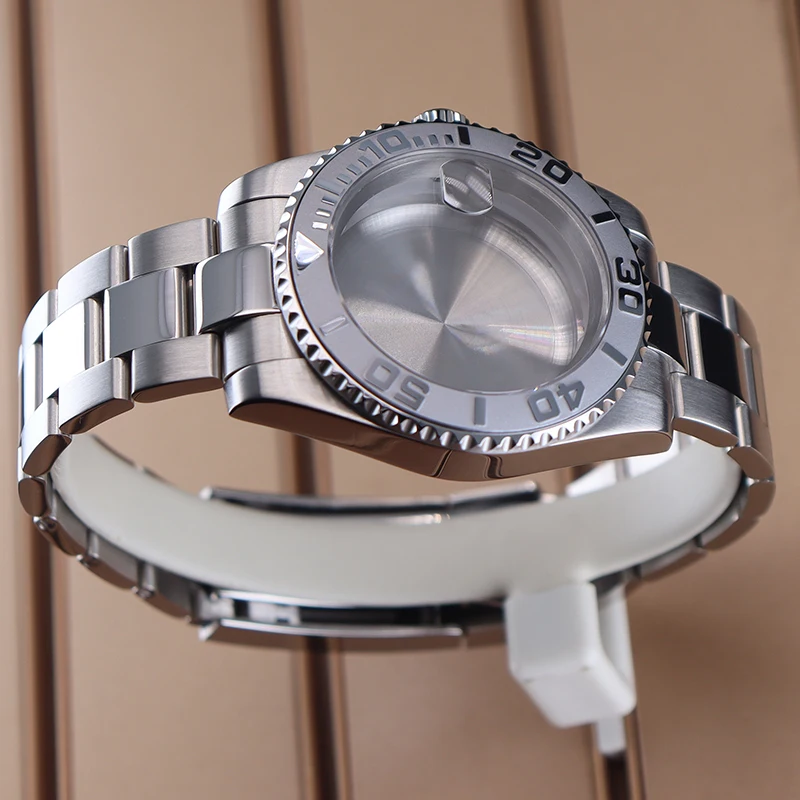 40 mm mechanische Automatikuhr mit Metallgehäuse und Armband für Yacht-master für Seiko Mod NH35 NH36 NH34 4R35 Uhrwerk 28,5 mm Zifferblatt Saphir – Detail 5