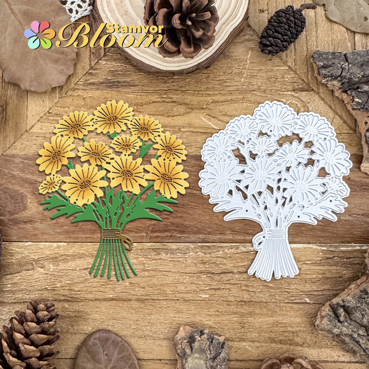 Original schöne Muttertag Lehrer Geschenk Blumen Gänseblümchen Blumenstrauß Metall Stanzformen Scrapbooking dekorative Prägung