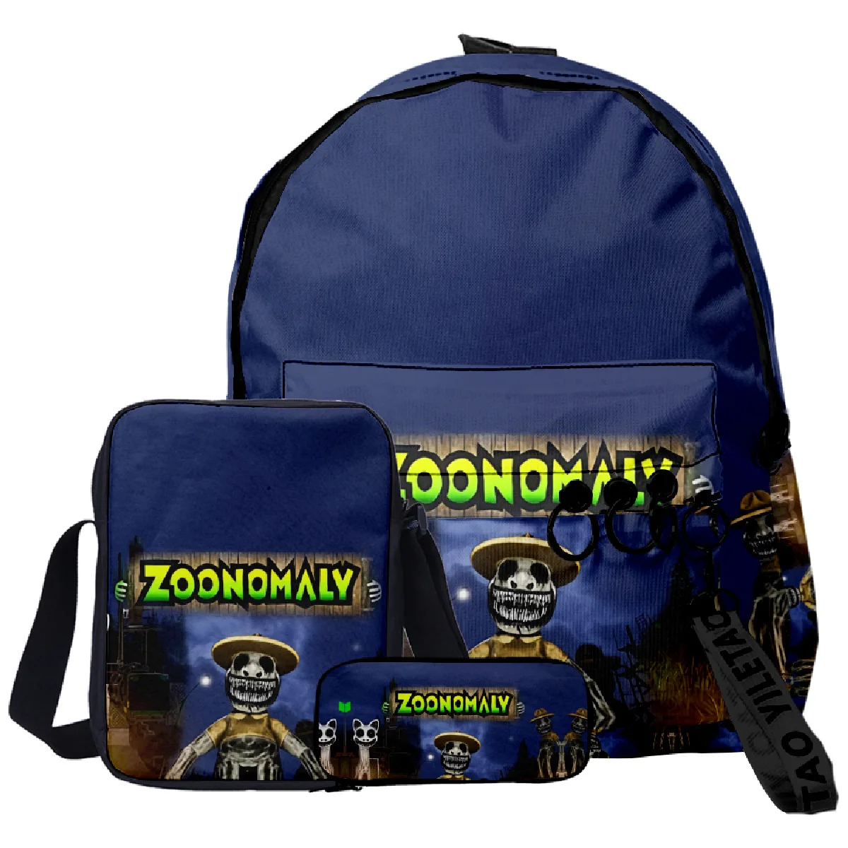 Hip Hop Popular Funny Zoonomaly 3D Print 3pcs/Set pupil School Bags Laptop Daypack Backpack Inclined shoulder bag Pencil Case