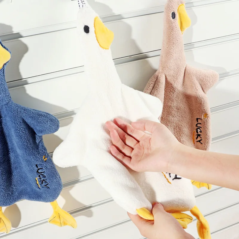 2024 Animal Hand Towel Hanging Bathroom Hand Wipe Absorbent Towel Thickened Household Handkerchiefs