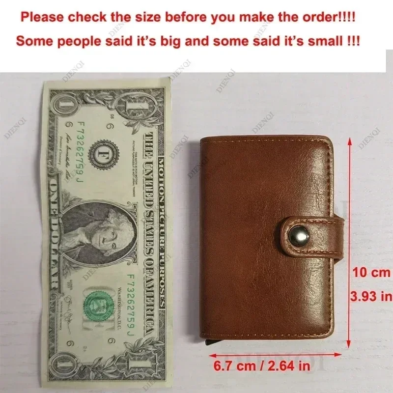 Rfid ID Card Holder Luxury Purse Wallet Men Passport Holder Small Smart Metal Bank Credit Leather Cardholder for Women Card Bag