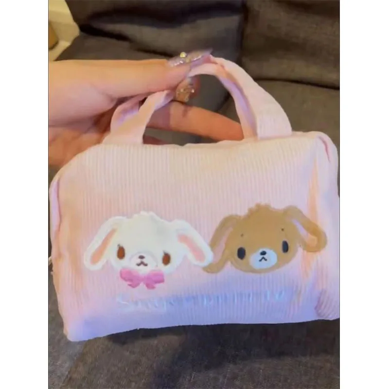 New Kawaii Cute Sanrio Sugarbunnies Bag Makeup Bag Portable Small Bag Zipper Portable Storage Wash Bag Ins Gift For Girls