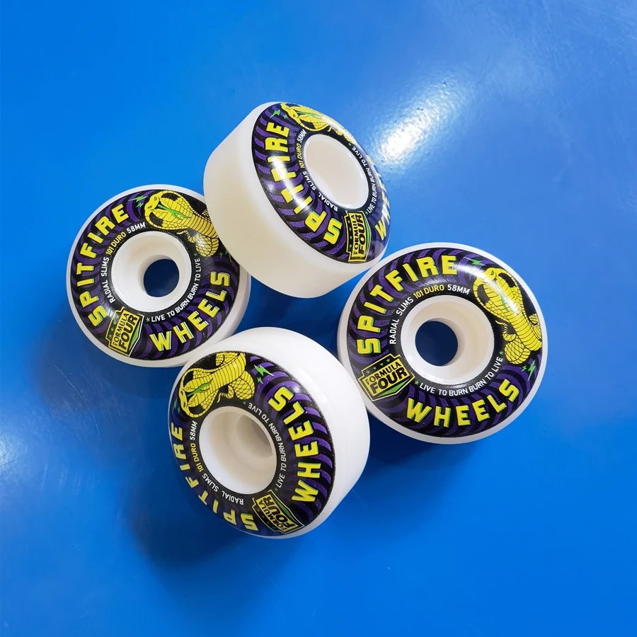 58MM SF skateboard wheel full conical and round shapes 99D 101D good quality pu polyurethane skate wheel