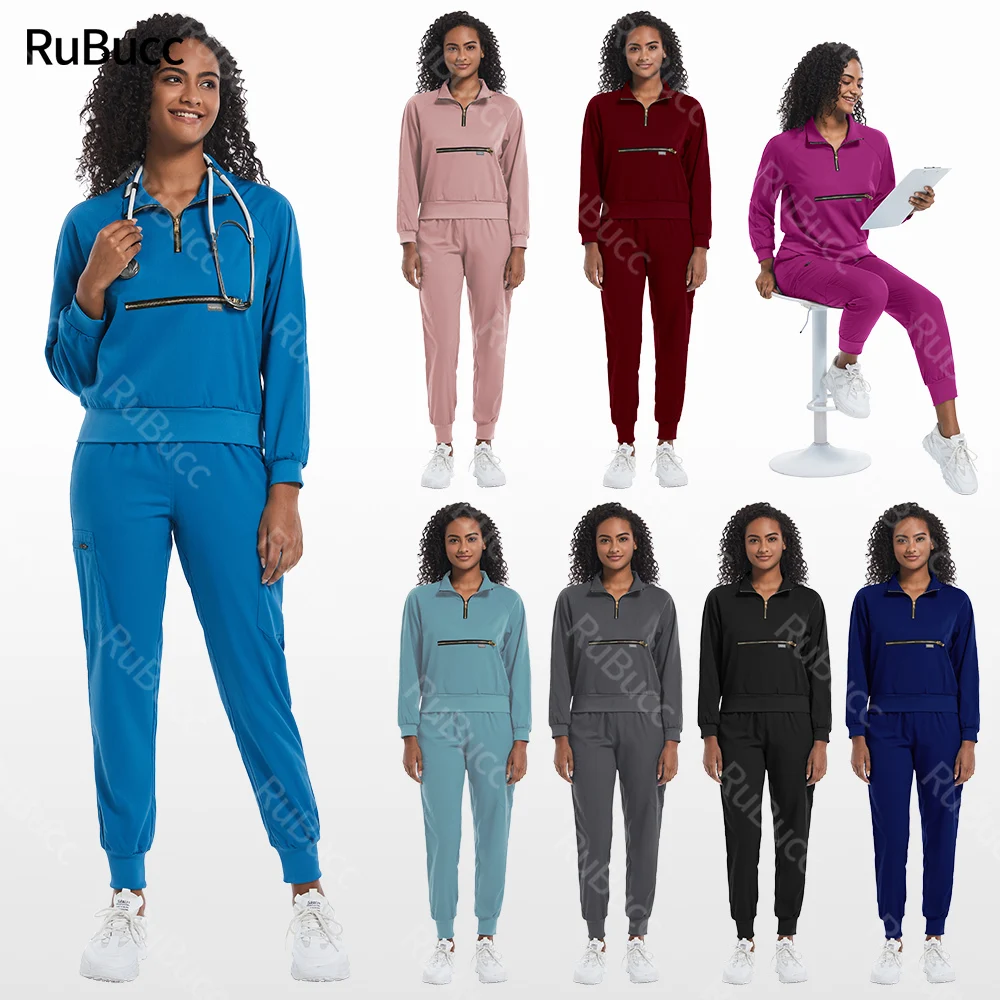 

Fashionable Hospital Uniforms Long Sleeved Pet Veterinary Scrub Suit Women Hospital Uniforms Scrubs Jogger Suit Nursing Workwear