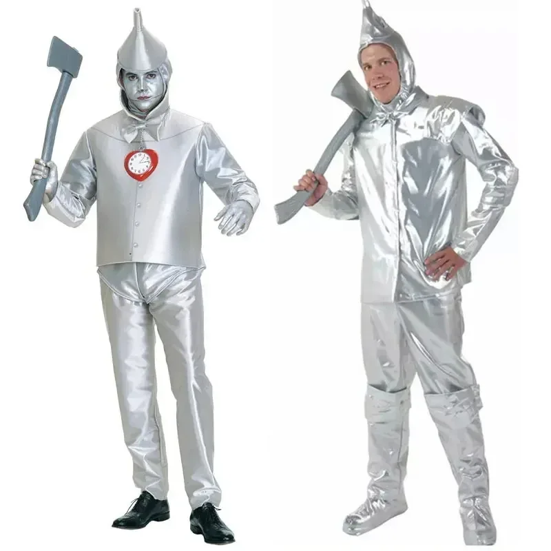 

2024 Adult Mens Wizard of Oz Tin Man Cosplay Costumes Halloween Carnival Purim Mardi Gras Party Outfit