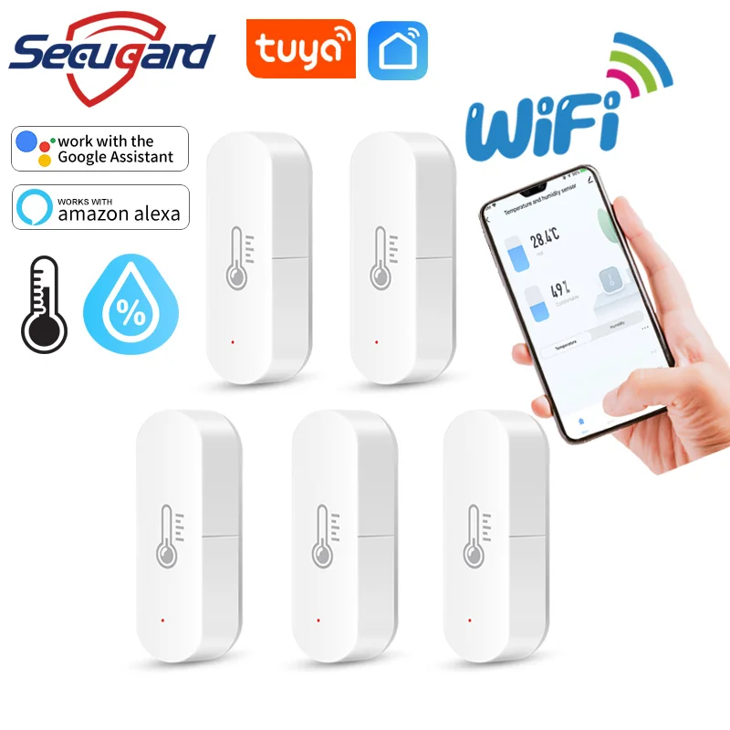 WiFi Temperature Humidity Sensor Tuya Indoor Smart Home Hygrometer Thermometer Detector Smart Life APP Control Alexa Google