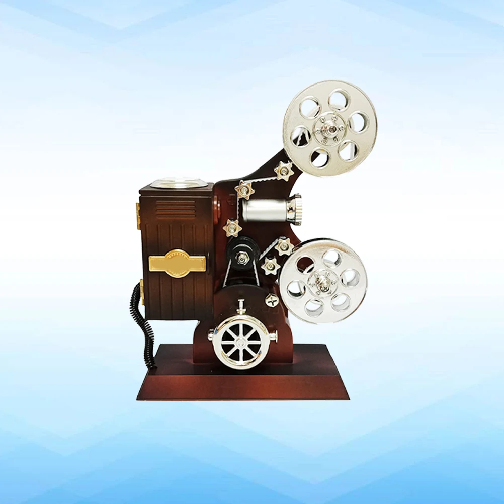 

1pc Retro Movie Projector Music Box Vintage Plastic Desktop Decorative Creative Melody Box For Home Gift No Electricity