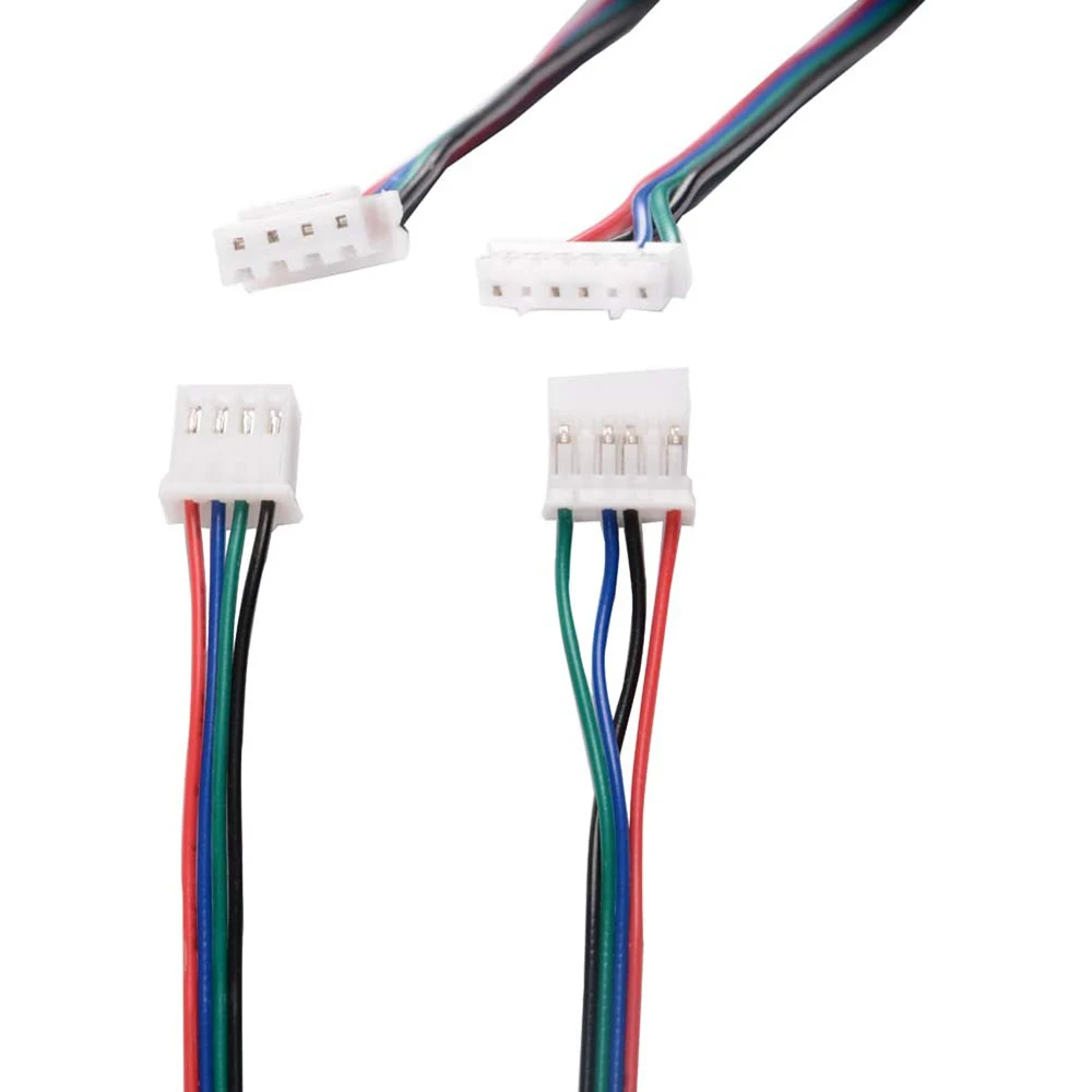 Cables de conector de Motor de 2M, 4 Uds., XH2.54 de 4 pines a XH2.0, Terminal blanco de 6 pines, cables de Motor paralados para impresora 3D paso a paso