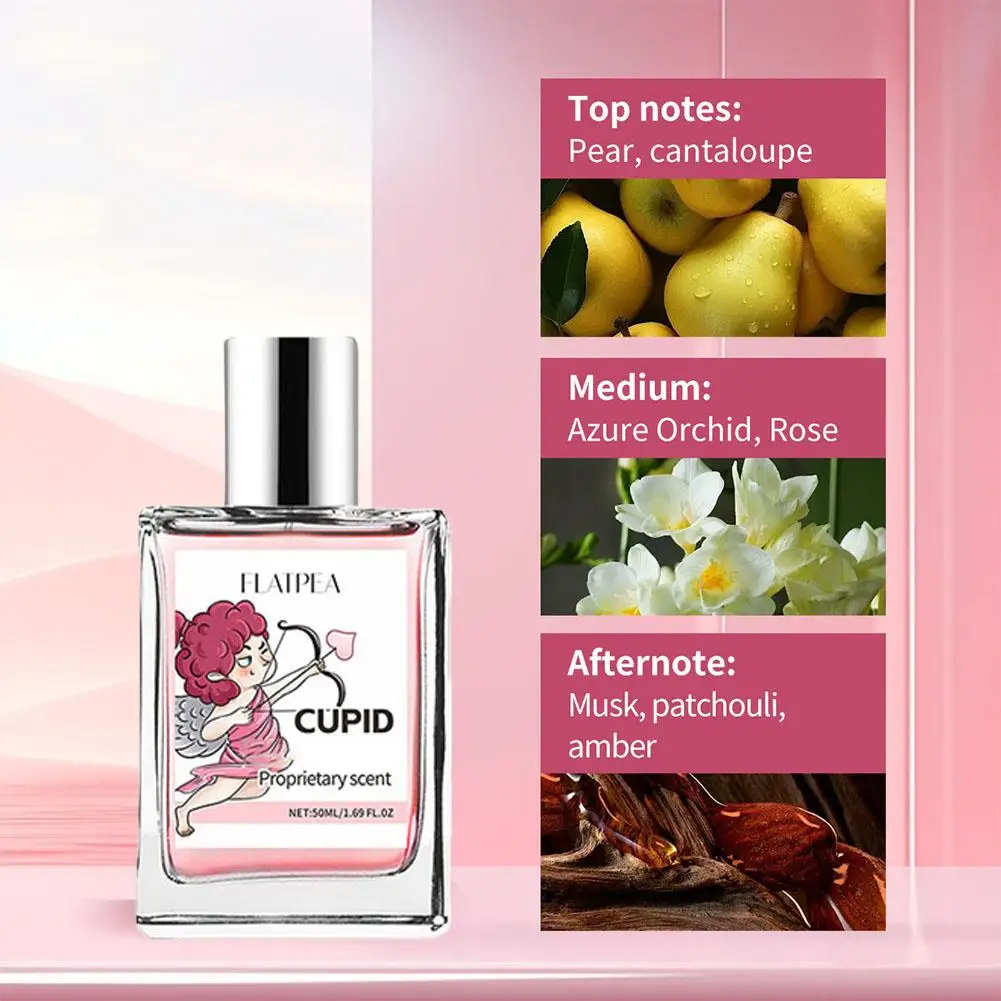 Cupid Cologne 향수, 우아하고 오래 지속되는 향수, 유혹적인 데이트 페로몬 향수, 남녀공용 50ml