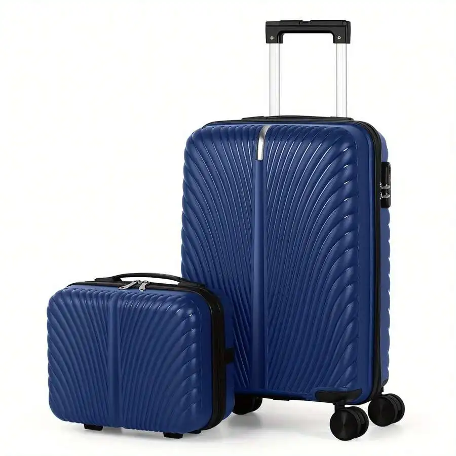 2-Piece Lightweight Carry-On Spinner Luggage Set ,Blue