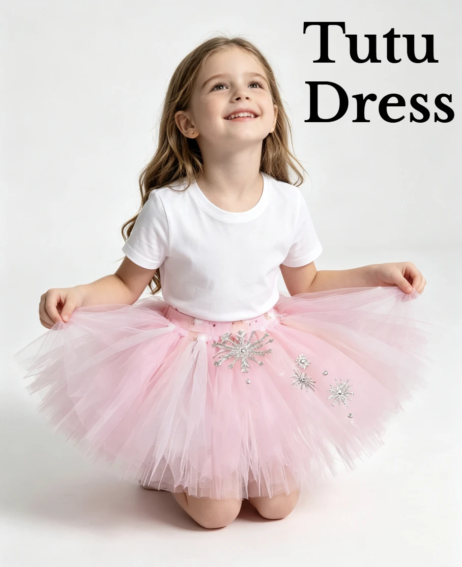 Girl Sparkly Blue Pink Ballet Mesh Tutu Dress With Headband Christmas Party Dress Up Fantasy Princess Kids Dance Performance Set