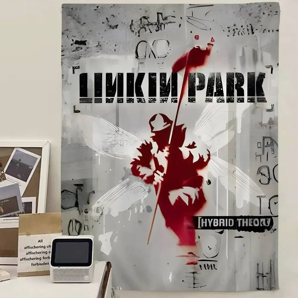 روك باند L-Linkin كول P-Park DIY جدار نسيج الهبي زهرة جدار السجاد المسكن ديكور جدار ديكور فني