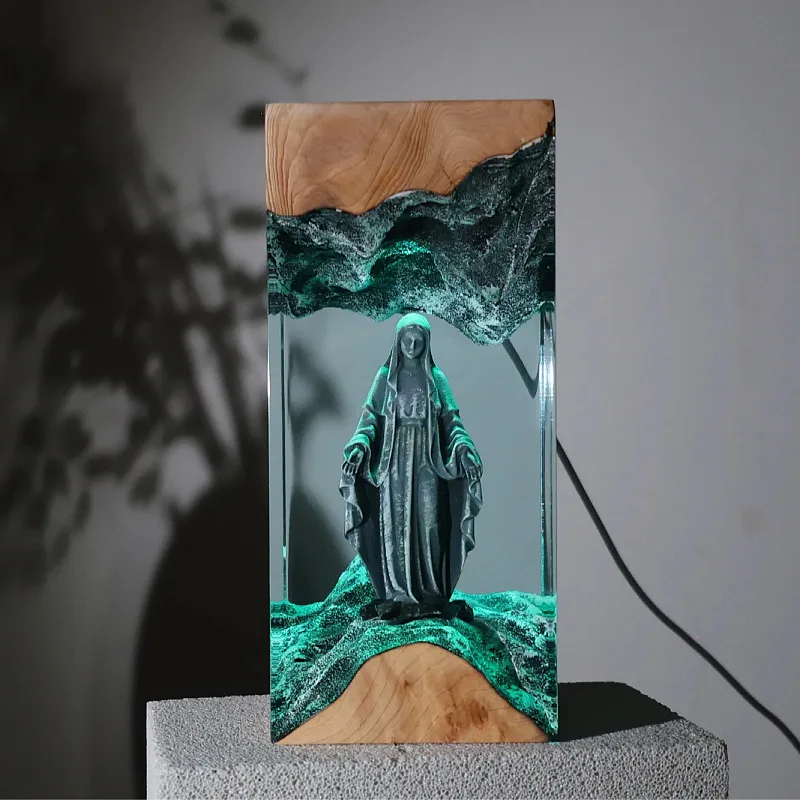 Resin art lamp, Christmas decoration gifts, indoor warm blessing ornament
