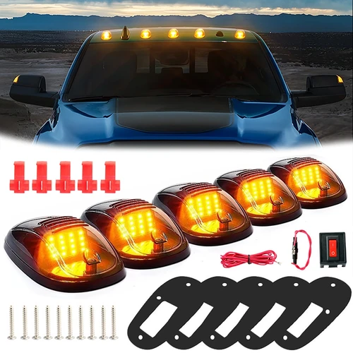 Imagen 1 del producto Kits de luces universales para techo de coche, 12V, 16LED, luces de conducción ámbar blancas para techo de camioneta