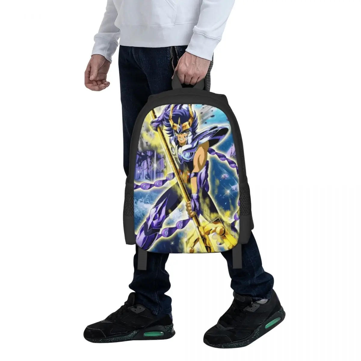 Anime Knights Of The Zodiac Phoenix Ikki Student Backpack School Bag Hiking Travel Daypack for Fashion Bookbag Shoulder Bags