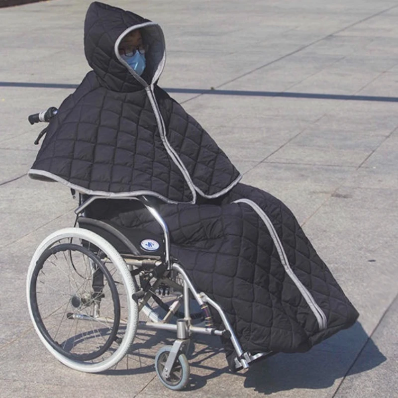Wheelchair Travel Warm Blanket Elderly Leg Protection Warm Blanket Winter Cold Proof Plush Lined Windproof Quilt Velvet Cover
