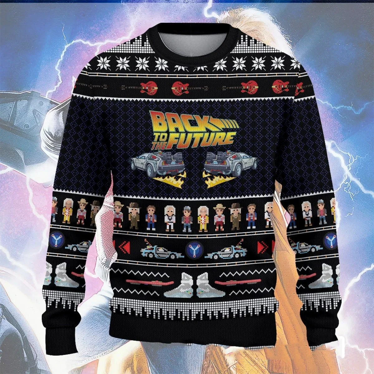 

2025 Autumn and Winter Back to the Future Ugly Christmas Sweaters, Cartoon Anime Jerseys for Men and Women, Sportswear